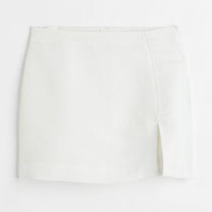 {H&M} Linen Blend Mini Skirt with Slit